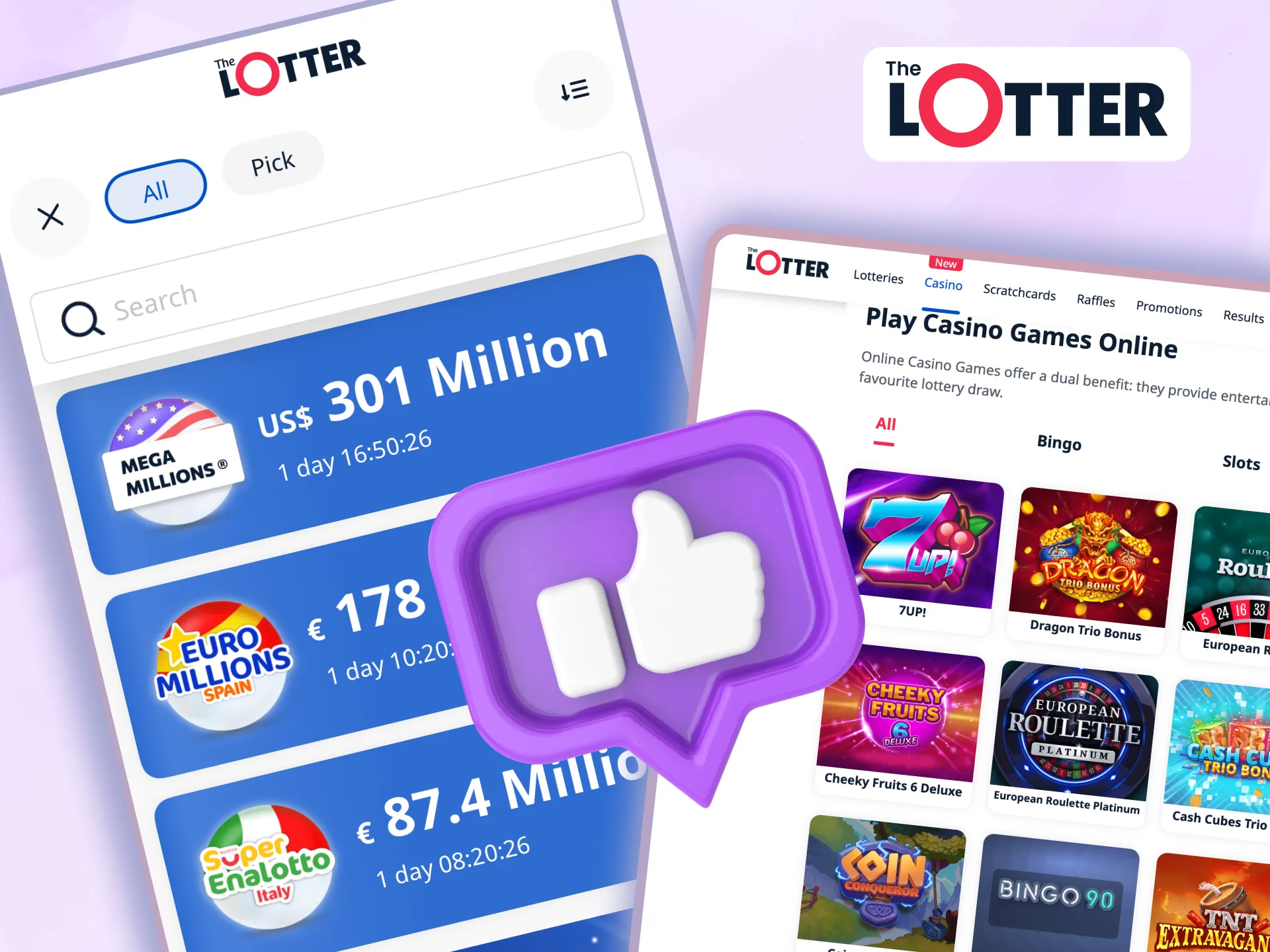 Choose TheLotter for convenient ticket purchases, full winnings, secure transactions, and mobile access.
