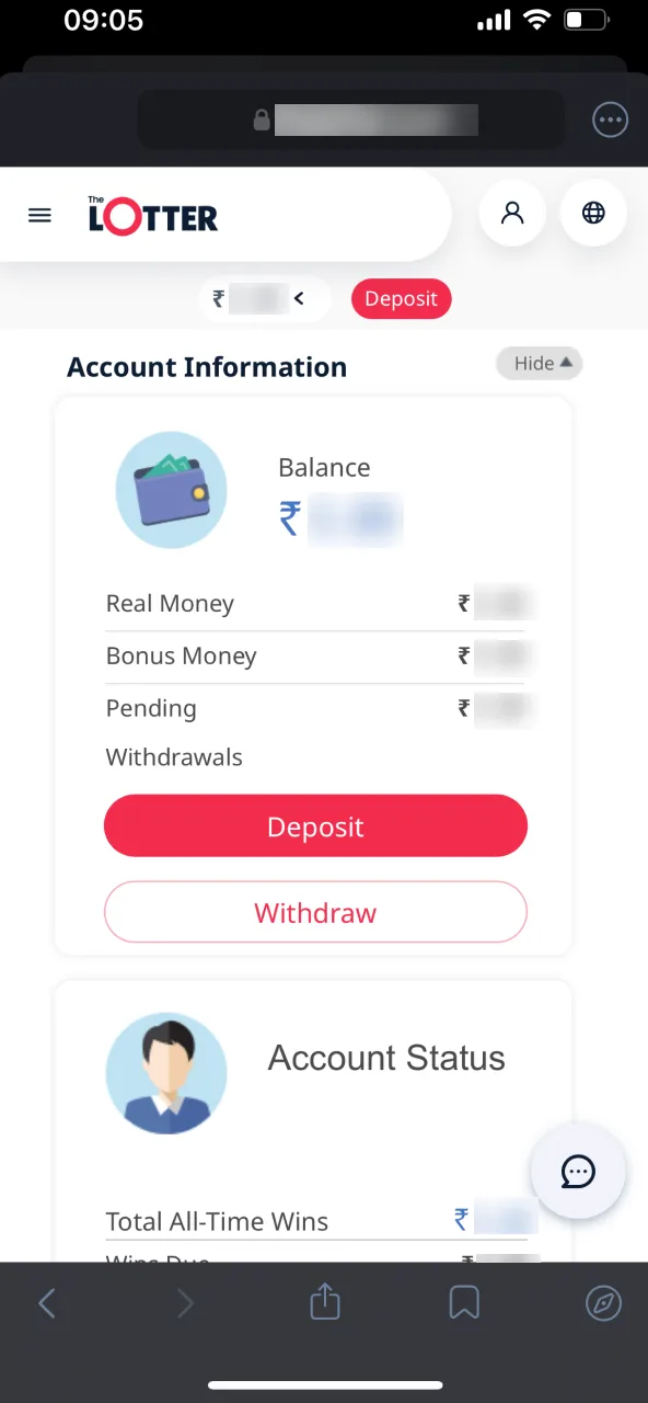 Deposit funds on TheLotter Casino using one of the secure payment methods available on the site.