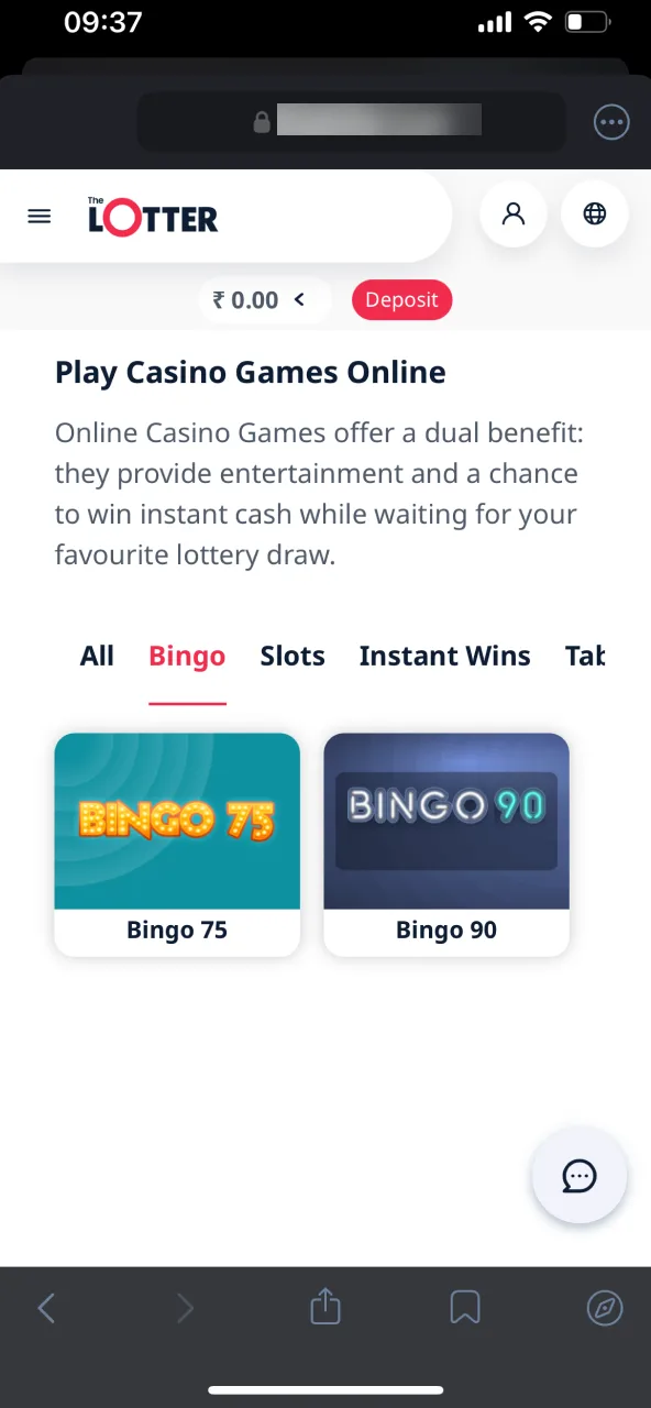 Navigate to the Casino games on TheLotter Casino, head to the bingo section, and pick your favorite version.