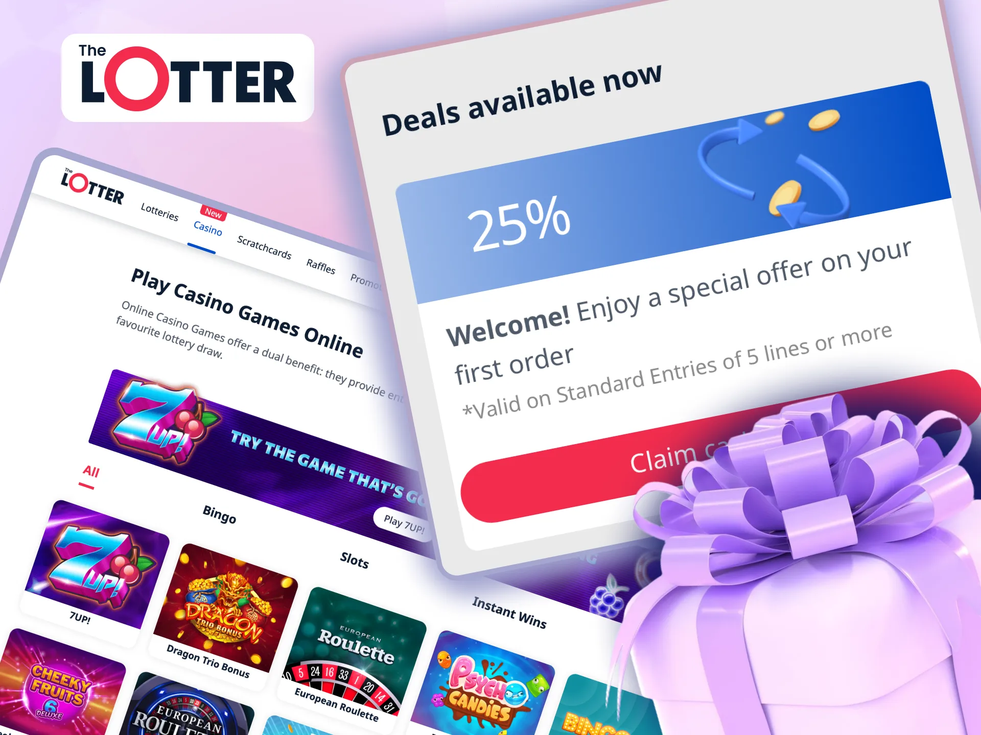 Start with TheLotter’s Welcome Bonus: buy 5+ lines and receive a 10%-25% boost to your deposit.