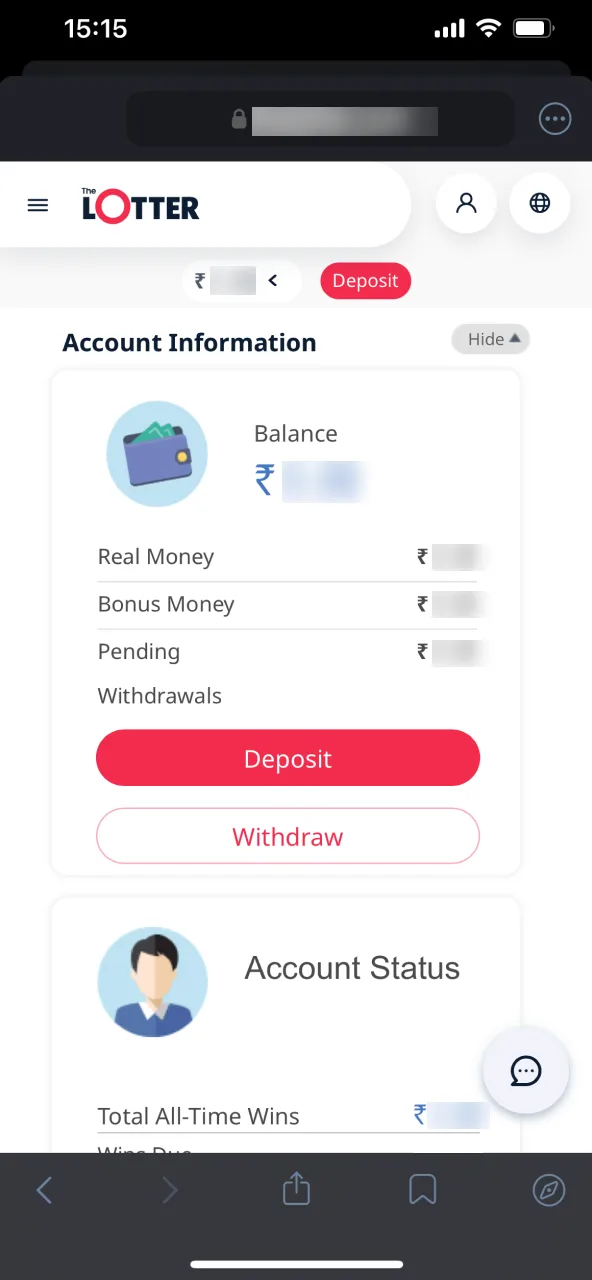 Click the deposit button and choose your preferred payment method to refill your balance.