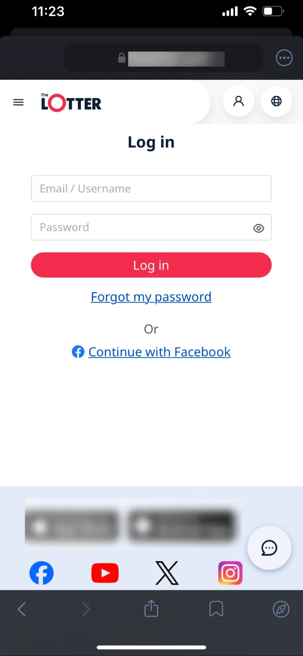 Log in to your TheLotter account or create a new one if you're not registered yet.
