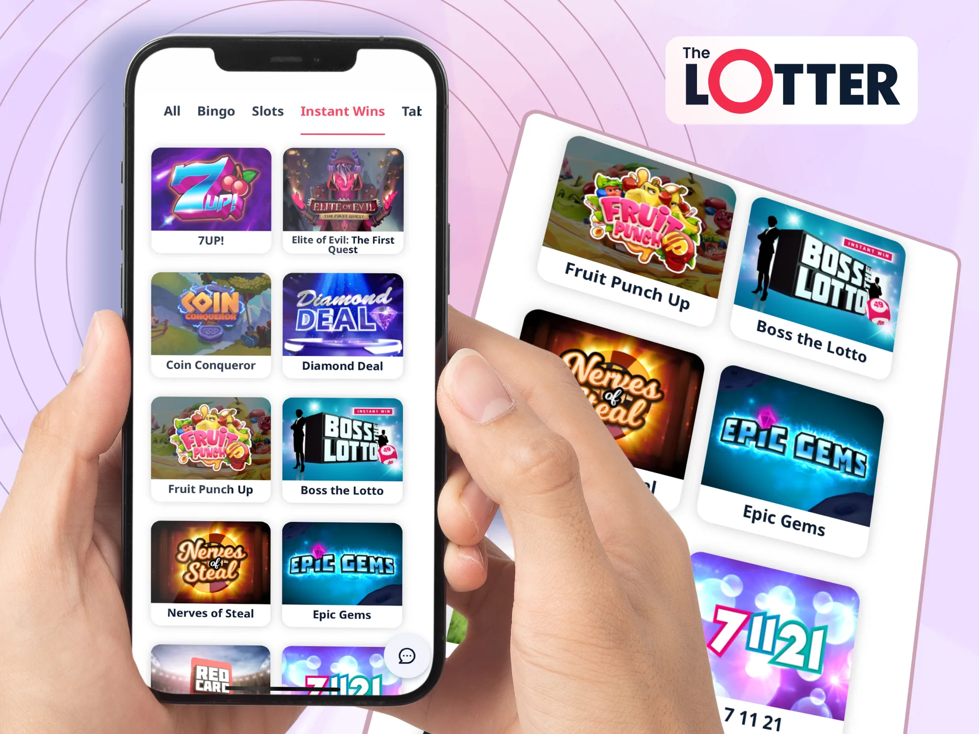 Play instant win games on TheLotter app with fast game launches, stable performance.