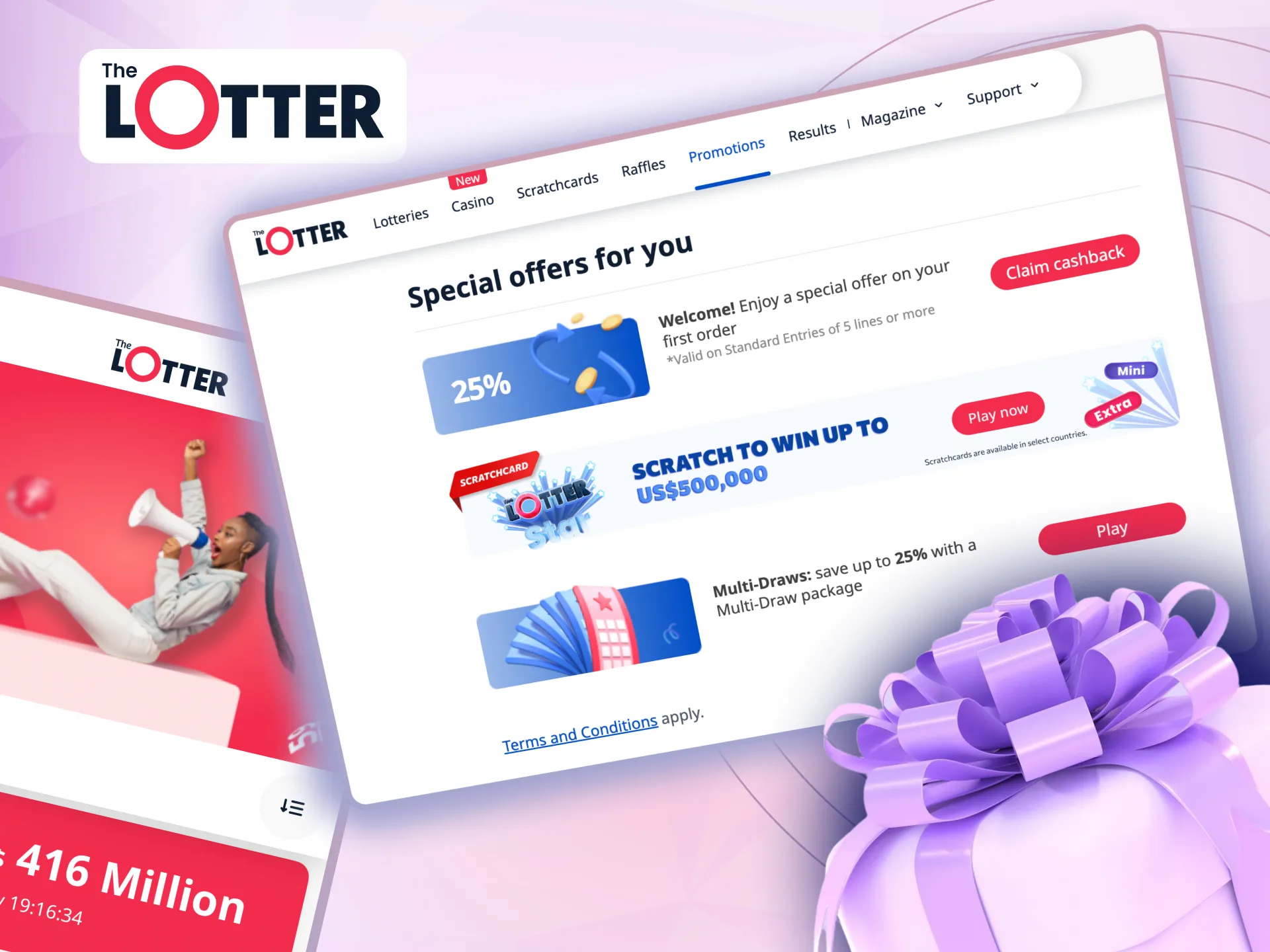 TheLotter offers various bonuses to enhance your lottery experience and increase winning chances.