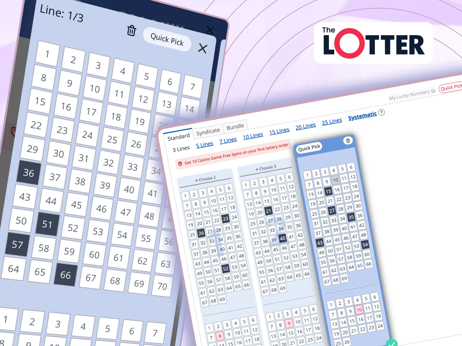 Buy tickets on TheLotter in India by selecting a lottery, picking numbers, paying, and receiving a scan in your account.