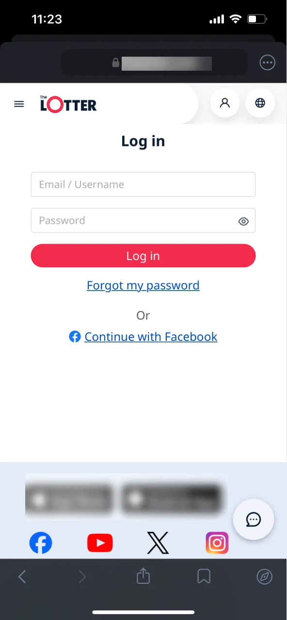 On TheLotter, click 'Sign-up' and start your registration process instantly.