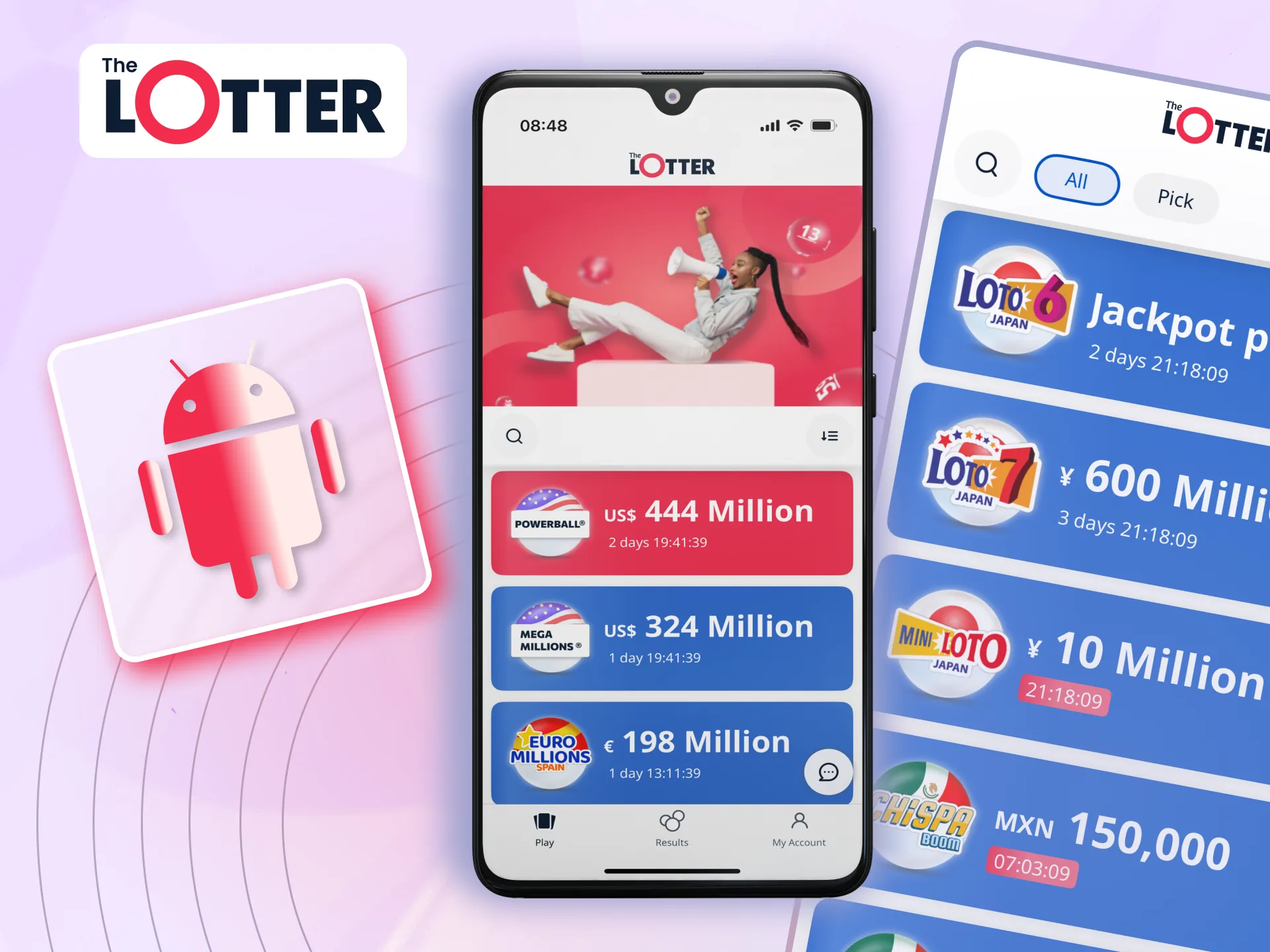Download TheLotter APK, allow installs, and enjoy the app.