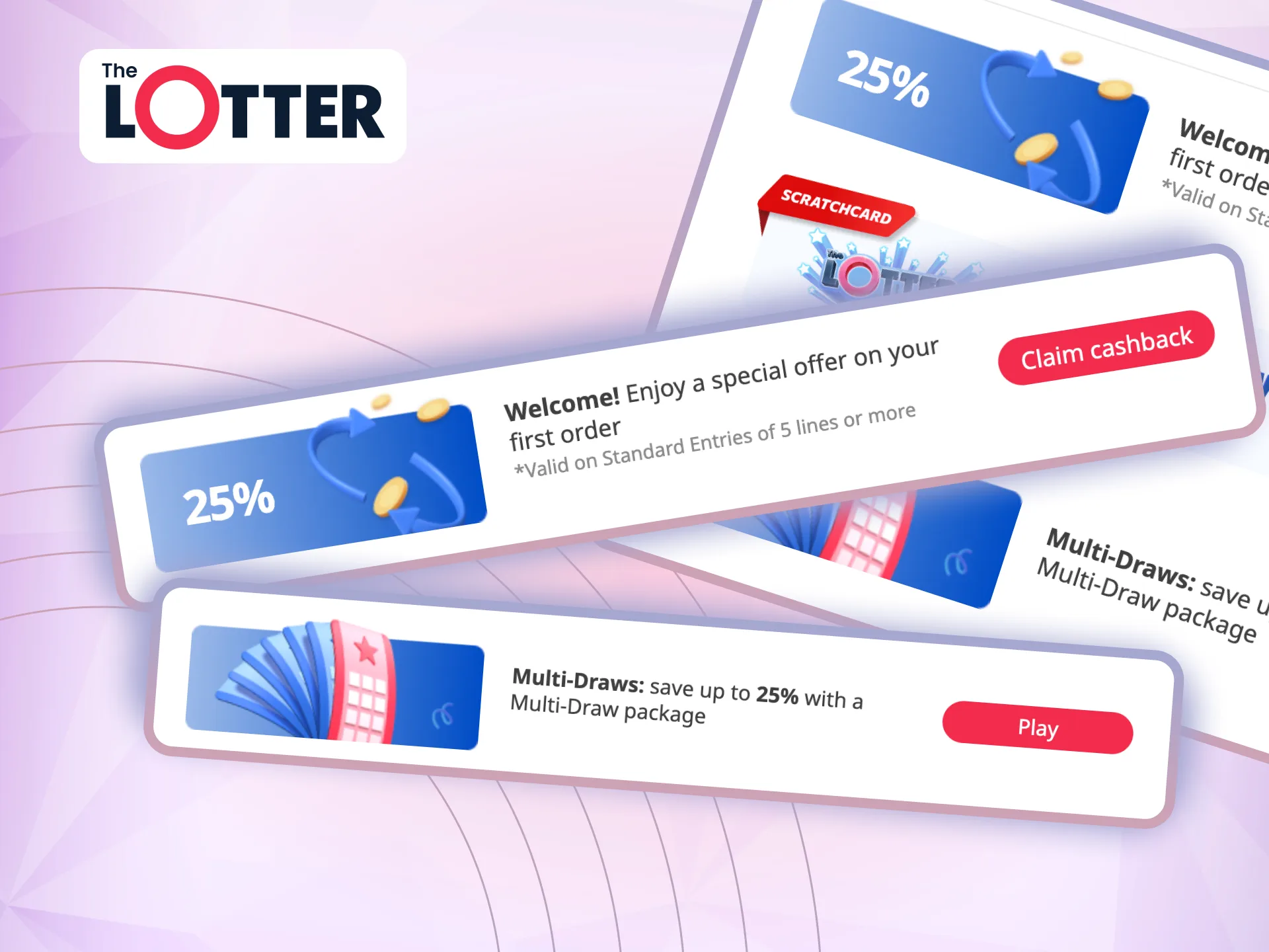 TheLotter offers bonuses like cashback, free tickets, and discounts on multi-draws.