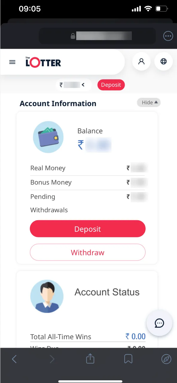 Log in to your TheLotter Casino account and navigate to the withdrawal section on the payouts page.