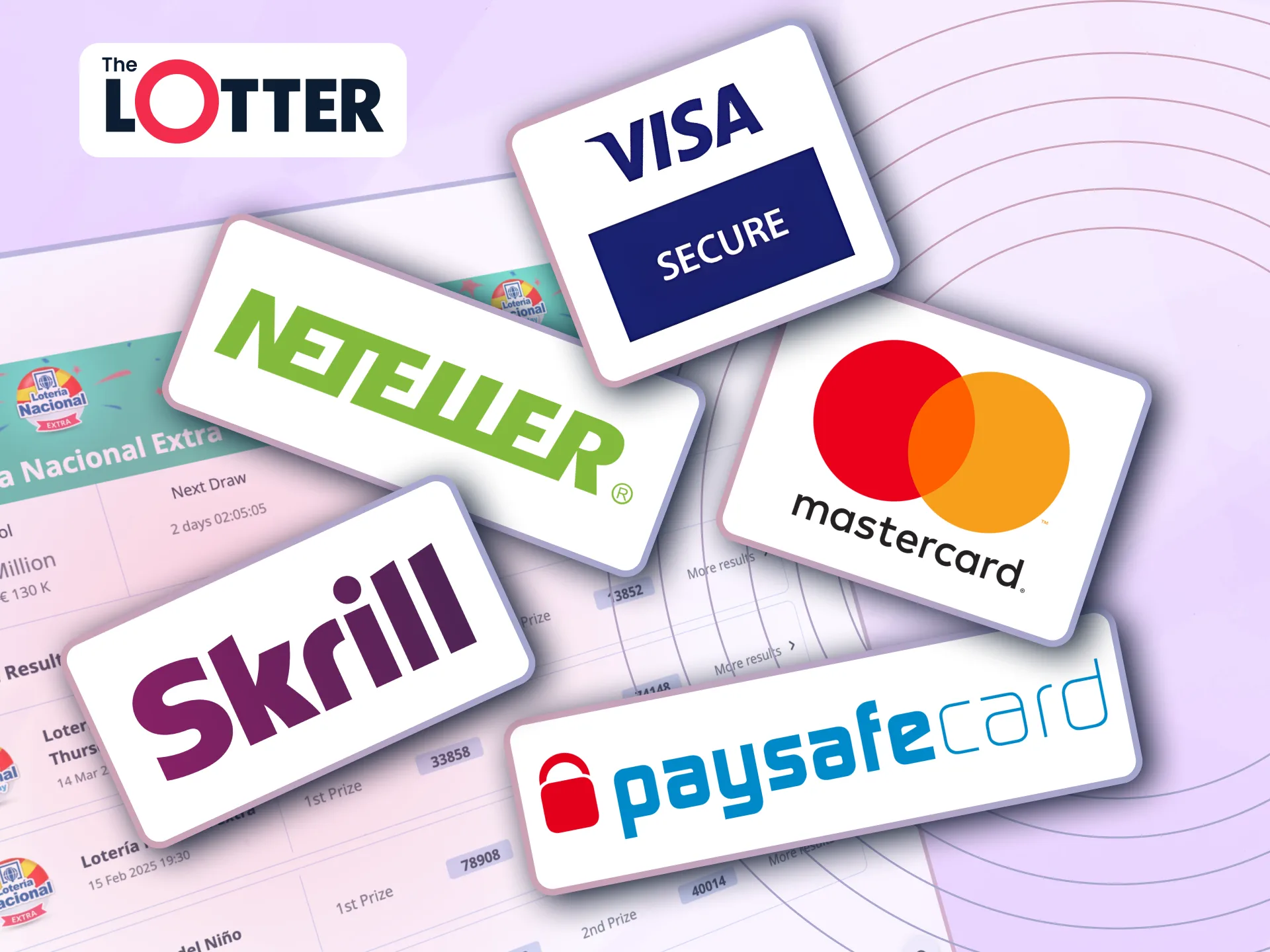 TheLotter supports Visa, MasterCard, Skrill, NETELLER, and Paysafecard with no added fees.