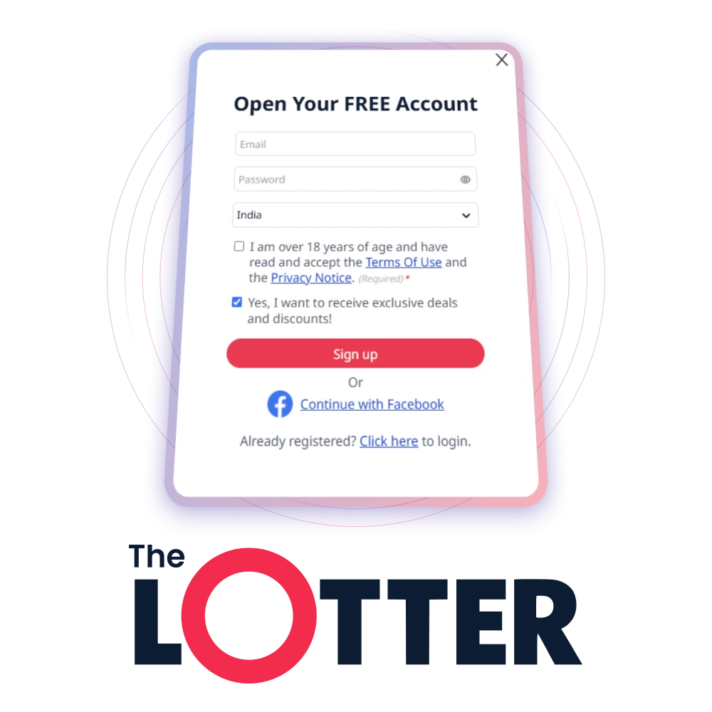 Sign up on TheLotter platform and start playing lotteries today.