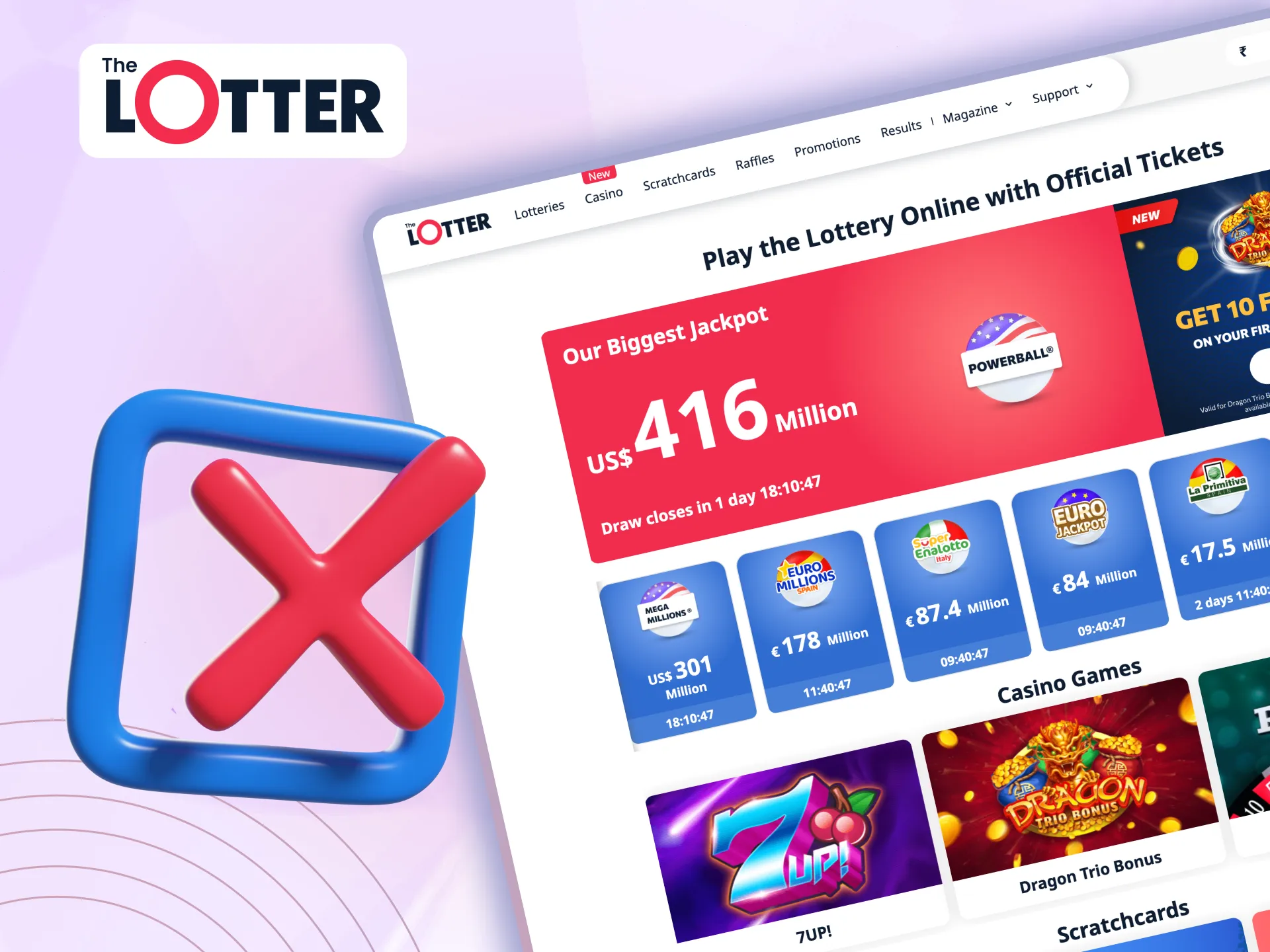 Delete your TheLotter account by clicking 'Delete Account,' stating a reason, and confirming.