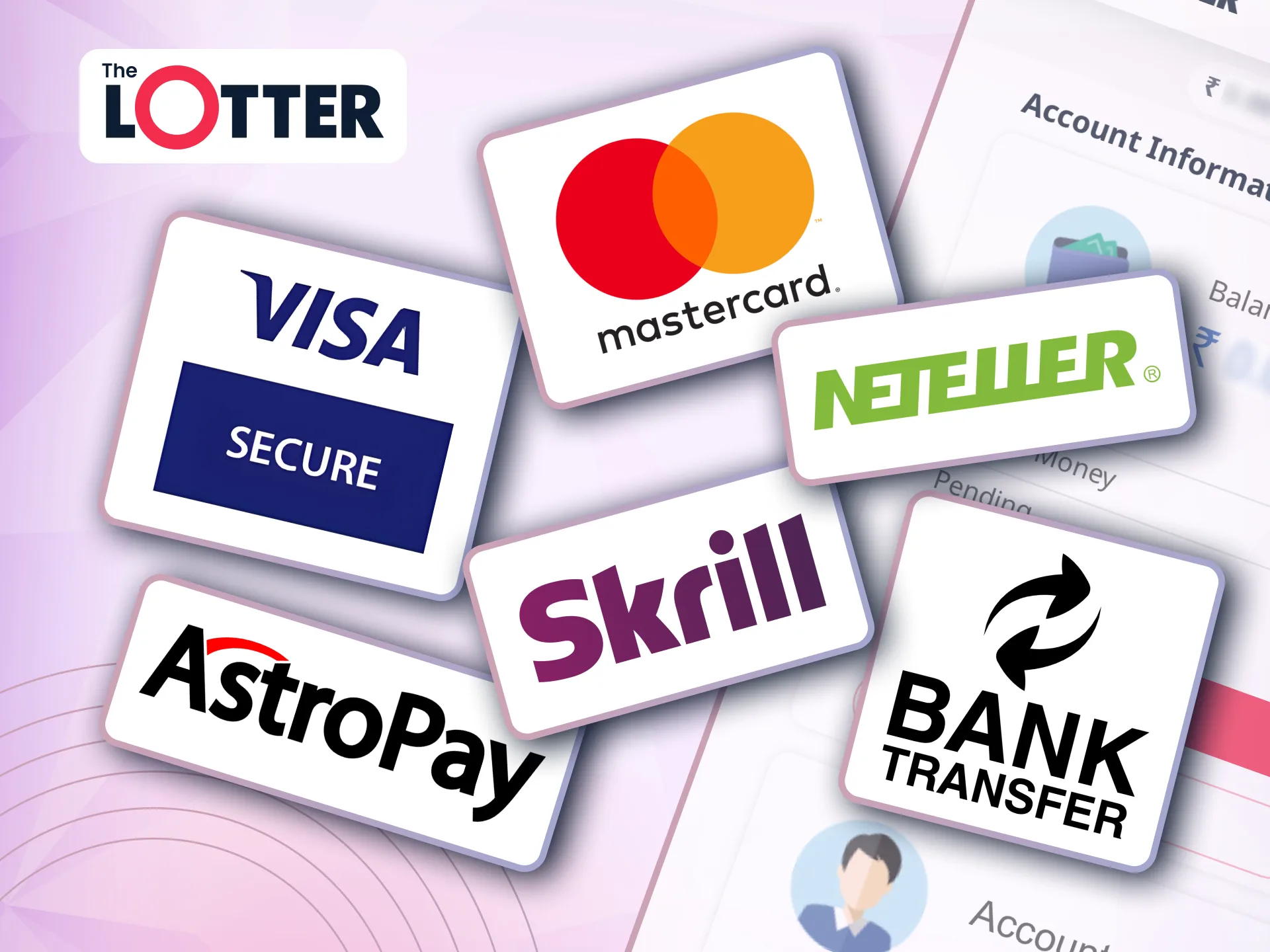 Use methods like Visa, MasterCard, AstroPay, Skrill, and Bank Transfer to manage payments on TheLotter.