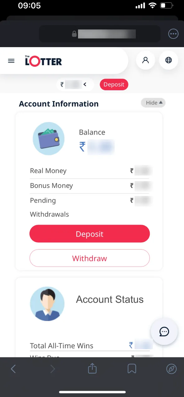 Easily fund your TheLotter Casino account by clicking deposit and completing the payment process.
